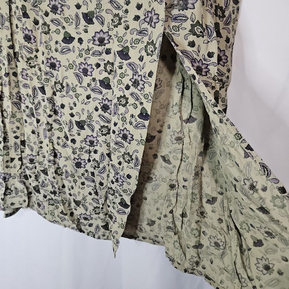 Cottagecore Prairie Floral Maxi‎ Skirt Soft Green Romantic 90s Aesthetic - Picture 4 of 8